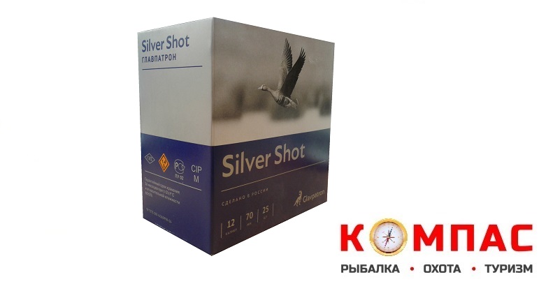 Патрон Главпатрон Silver Shot 12/70, полумагнум, дробь №4, 40 грамм (пачка 25 шт.)