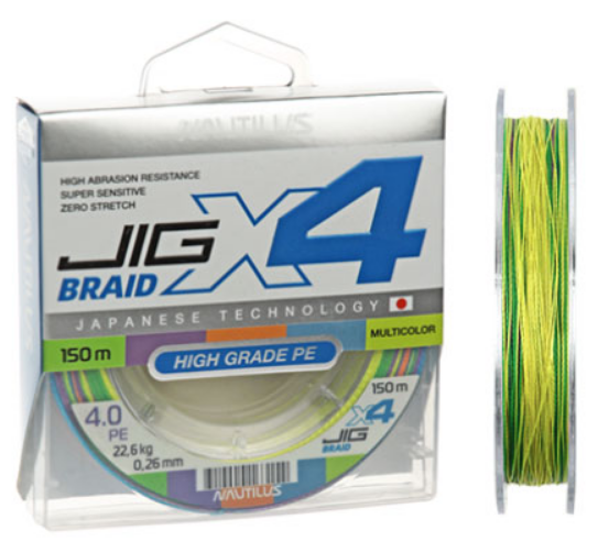 Шнур Nautilus X4 Jig Braid Multicolour d-0.24мм